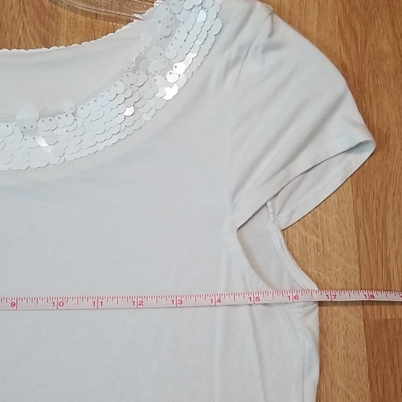 Suzy Shier white shirt with sequin collar large - Picture 7 of 8